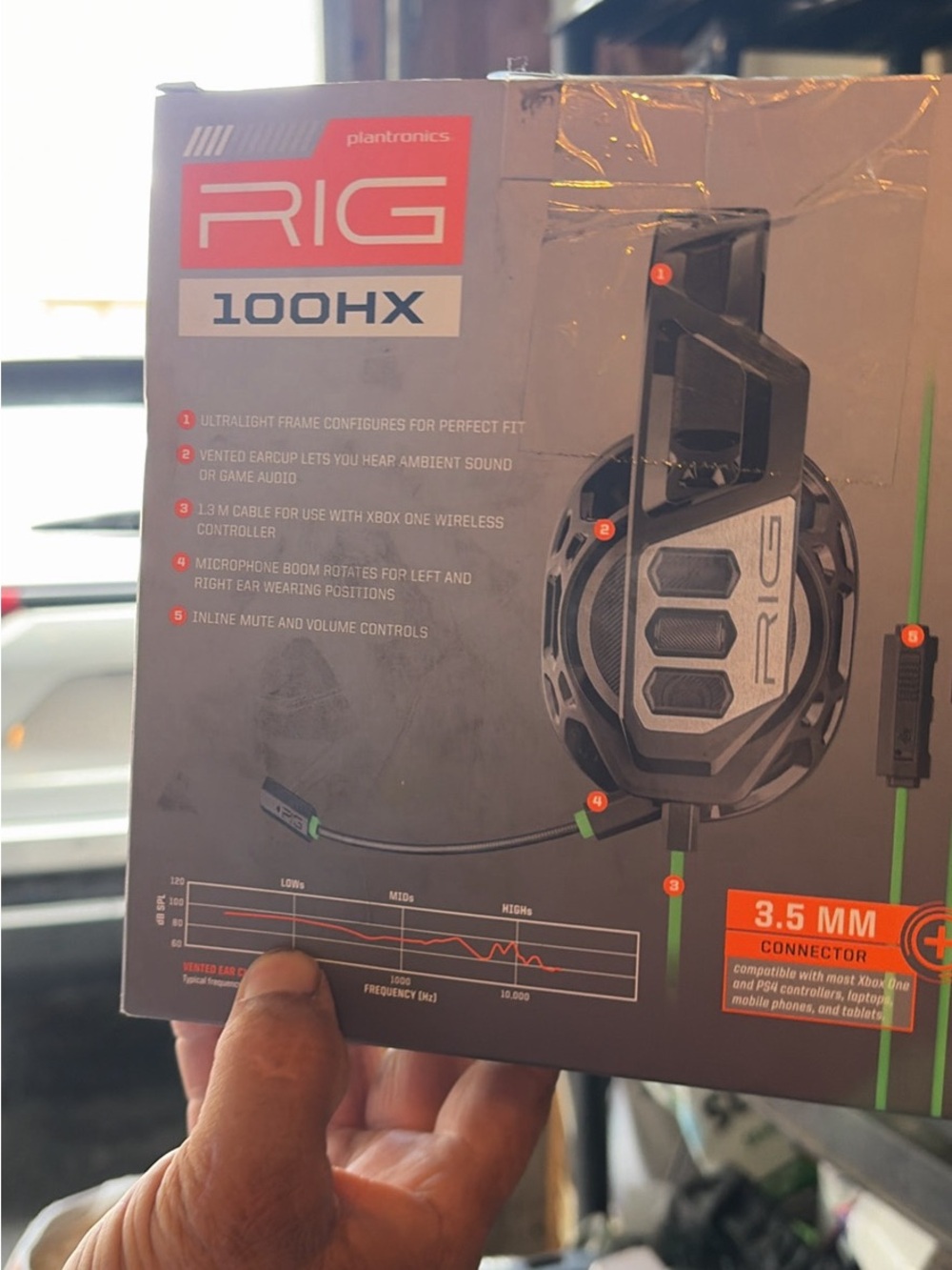 Plantronics RIG 100HX Gaming Headset - Black with Green Accents